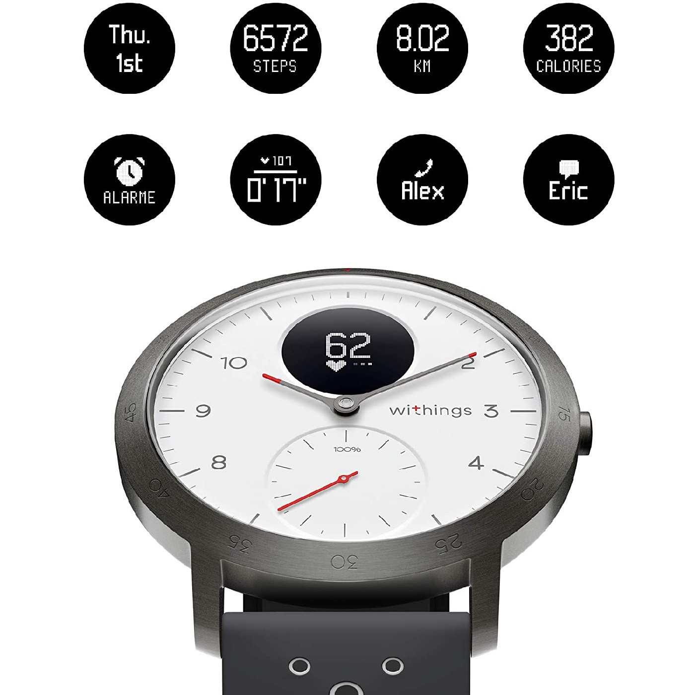 Withings steel 2025 hr sport white